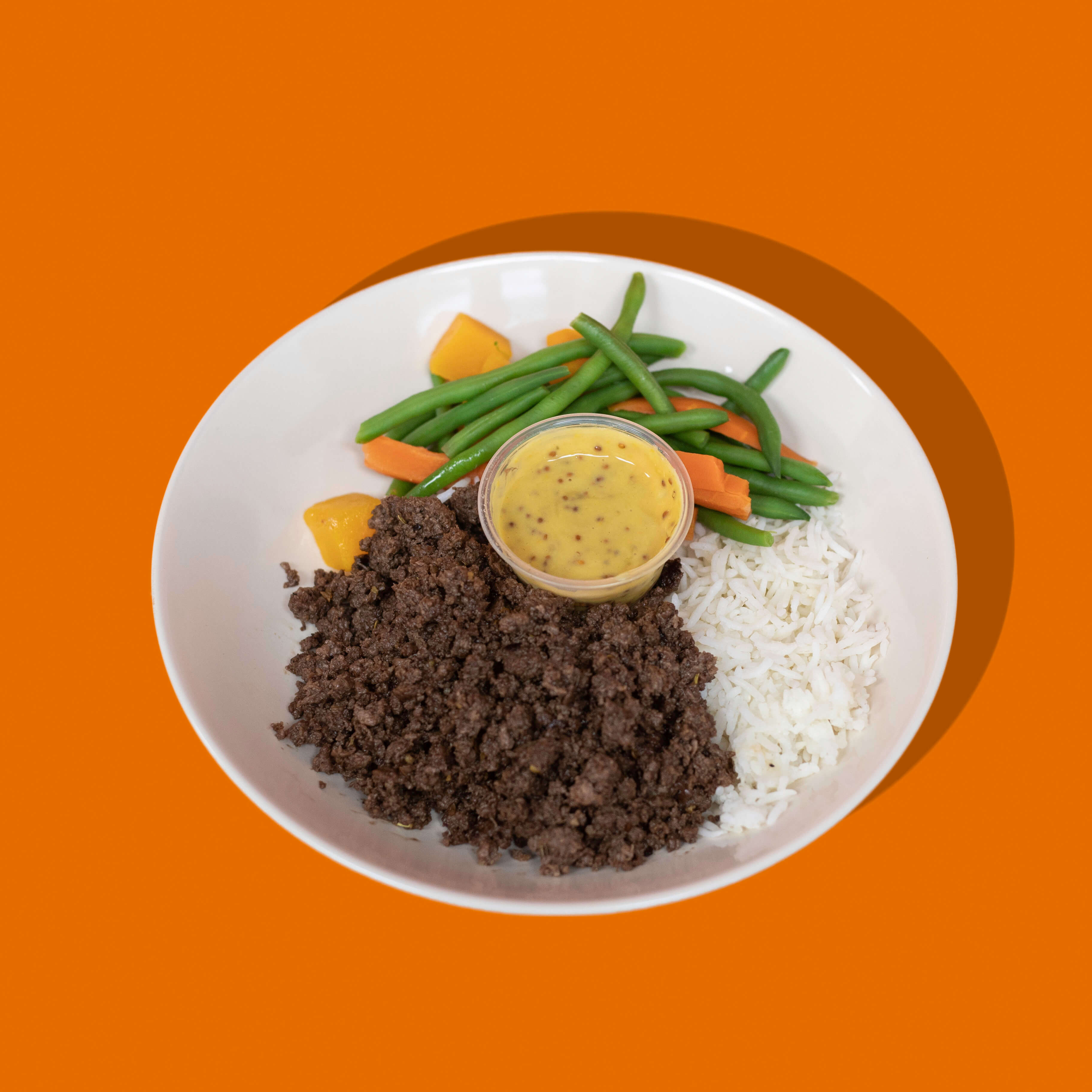 Repas prêt-à-manger Big Mig – Médaillons de cheval aux deux moutardes, riches en fer et en protéines, parfaits pour soutenir ta performance.