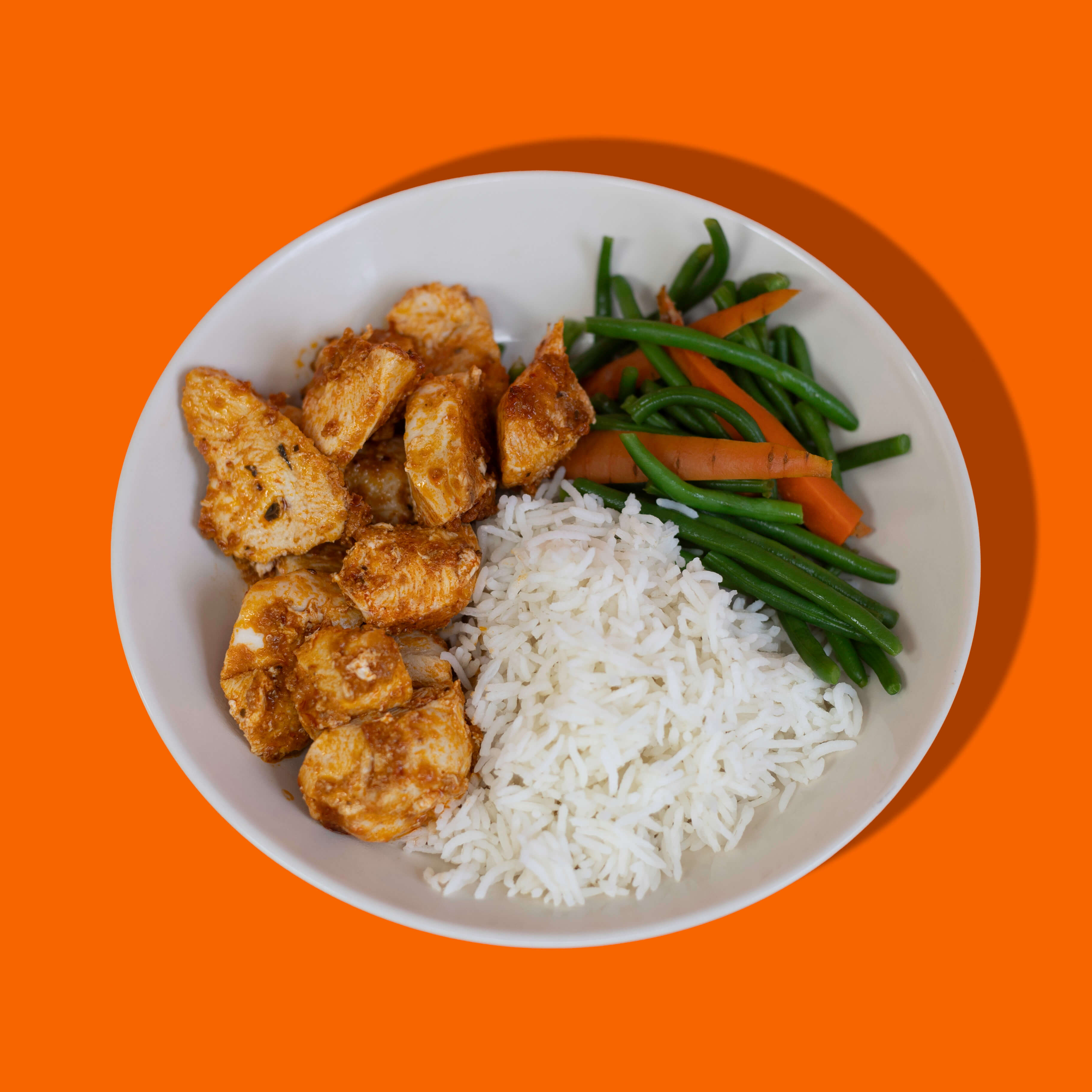Big Mig tomato pesto chicken cubes, high-protein ready-to-eat meal prep delivered across Quebec.