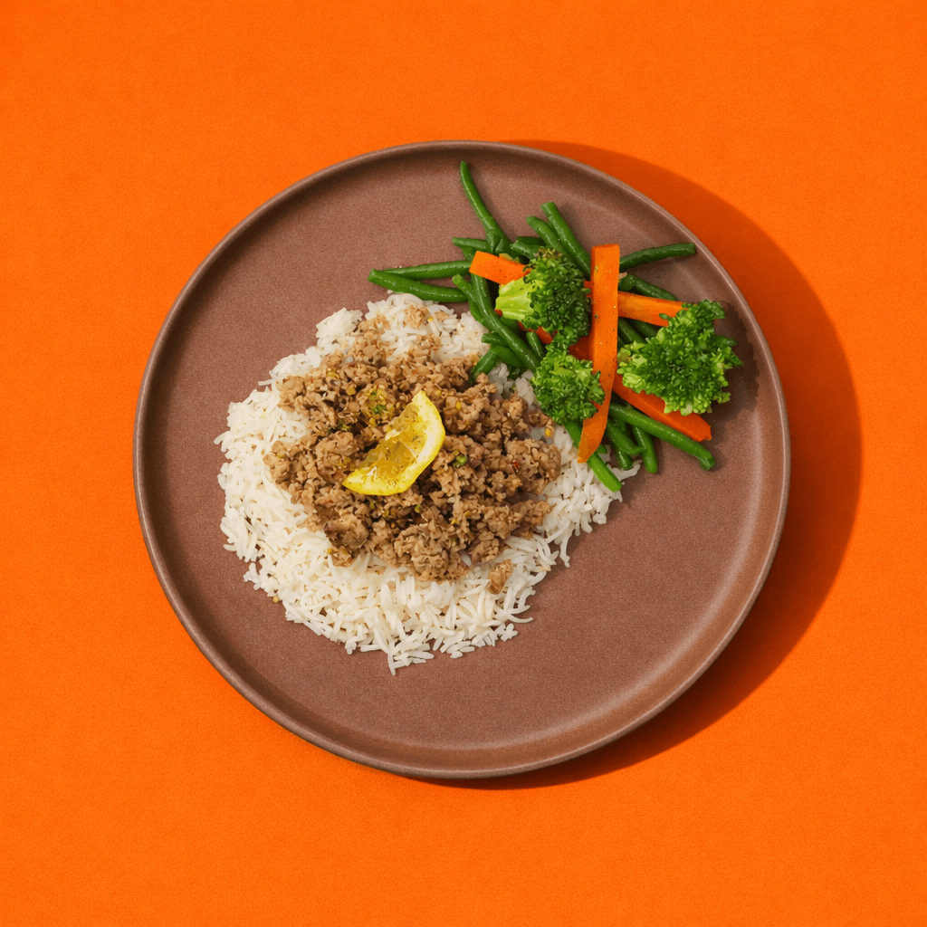 Repas prêt à manger, Dinde Haché Citron & Zaatar - Fond Orange