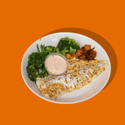 Morue Alabama Big Mig avec riz et légumes, repas prêt-à-manger protéiné livré au Québec.