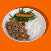 Bœuf haché à la mexicaine avec maïs, riz basmati et légumes vapeur – repas nutritif prêt-à-emporter pour les sportifs, les familles pressées ou les pros du meal prep – disponible en livraison dans tout le Québec urbain : Laval, Montréal, Rive-Nord, Rive-Sud, Montérégie et Estrie