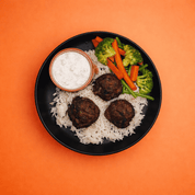 Big Mig mint-basil kefta beef meatballs with tzatziki, high-protein ready-to-eat meal delivered across Quebec.