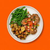 Boulettes de dinde, épinards, feta et pico de gallo